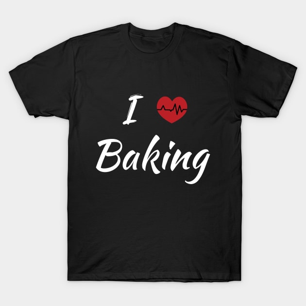 I Love Baking Cute Red Heart T-Shirt by SAM DLS